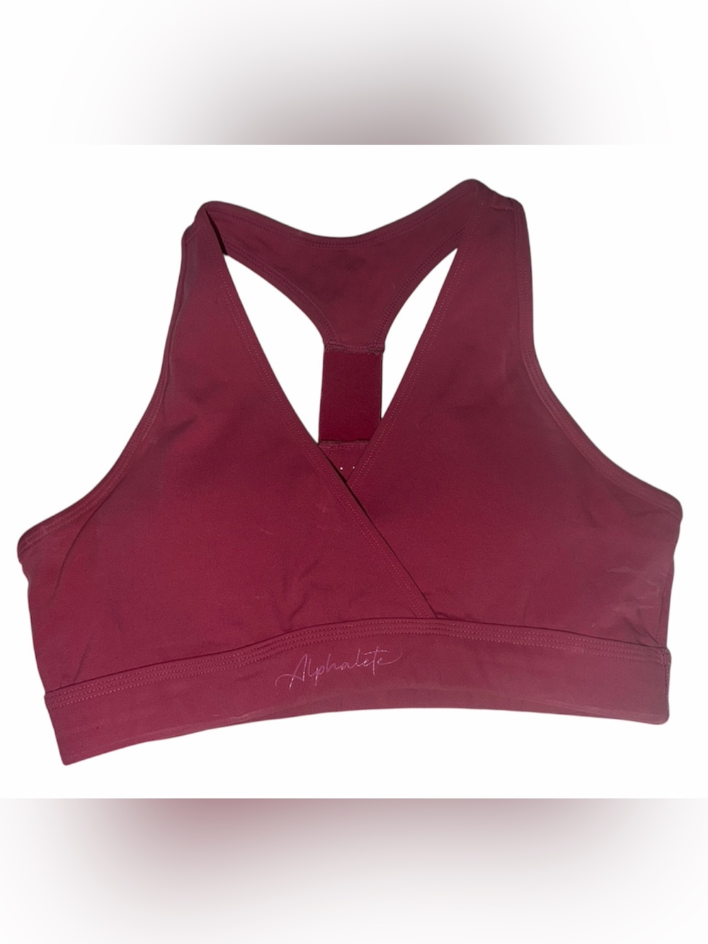 Alphalete Burgundy Cross-Front Racerback Sports Bra